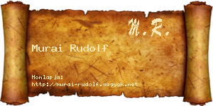 Murai Rudolf névjegykártya